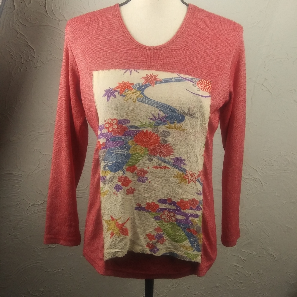 ONE OF A KIND Yasuko Vintage Silk Kimono T-shirt - Picture 2 of 7